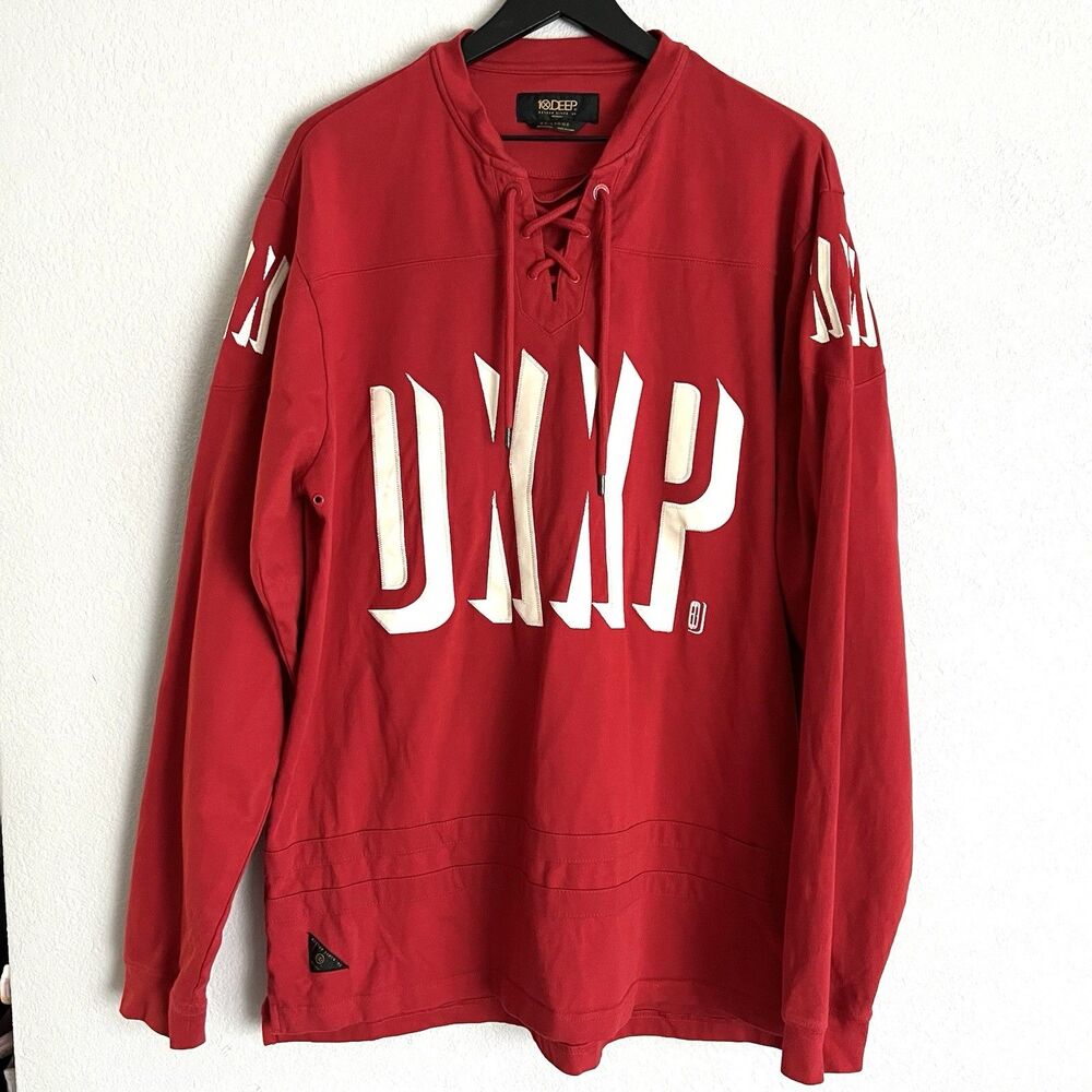 10Deep Red Long Sleeve Hockey Jersey Size 2XL